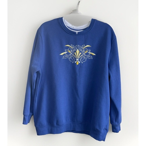 Pembrook Tops - Pembrook Vintage 90's Women's‎ XXL Grandma Sweatshirt Embroidered Long Sleeve